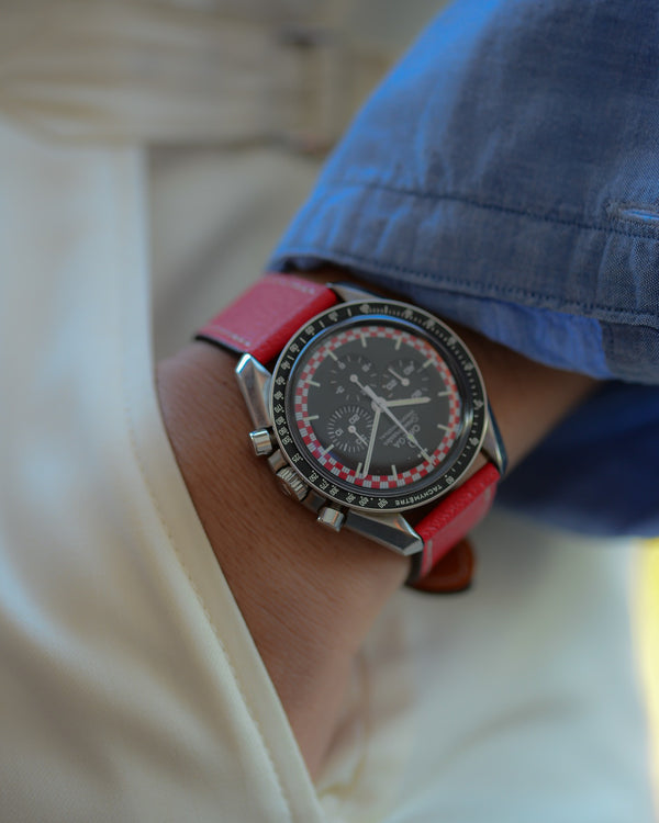 Fluco Biarritz Red Goatskin Leather Watch Strap