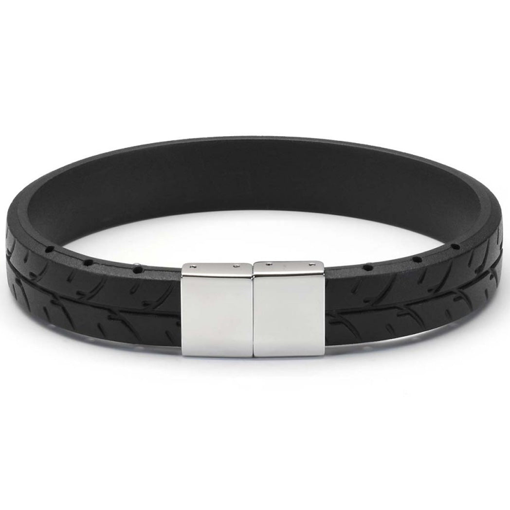 Bonetto Cinturini BON 3 Black Rubber Bracelet | Holben's