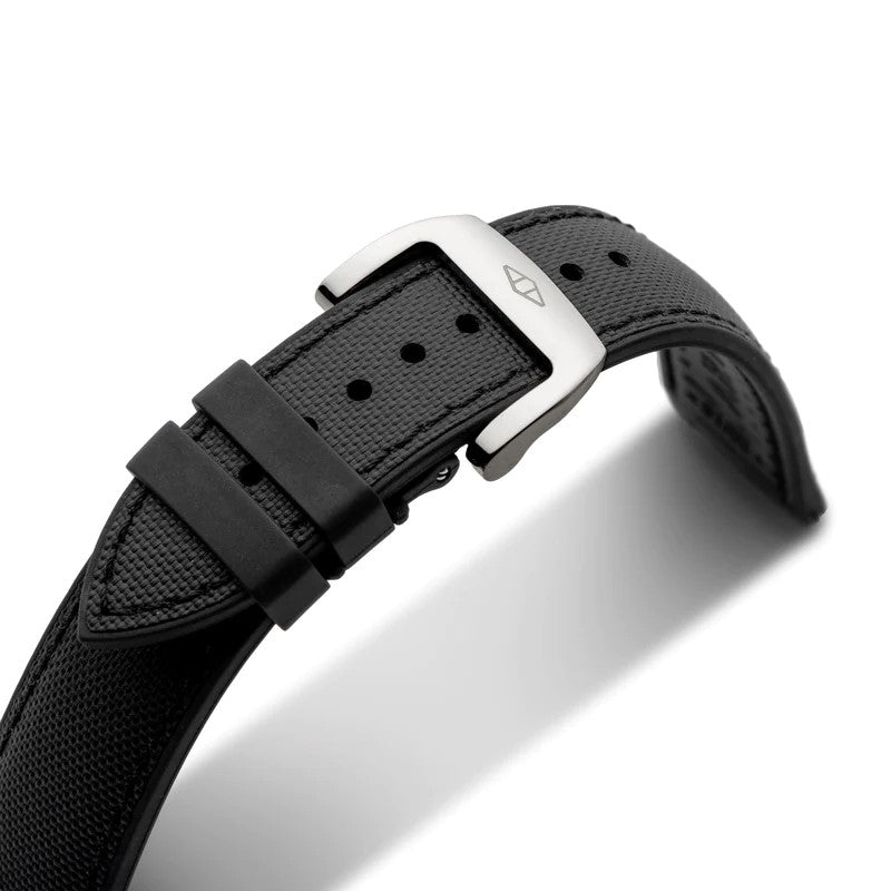 Artem HydroFlex Sailcloth FKM Rubber Black Watch Strap | Holben's