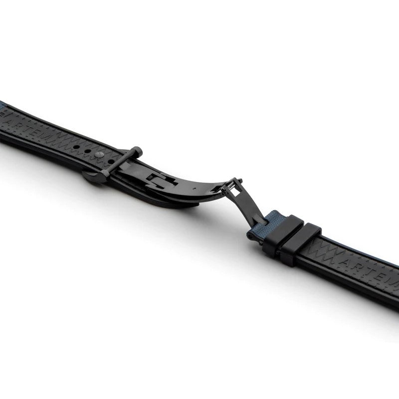 Artem HydroFlex Blue Sailcloth FKM Rubber Watch Strap | Holben's