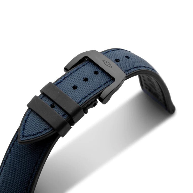Artem HydroFlex Blue Sailcloth FKM Rubber Watch Strap | Holben's
