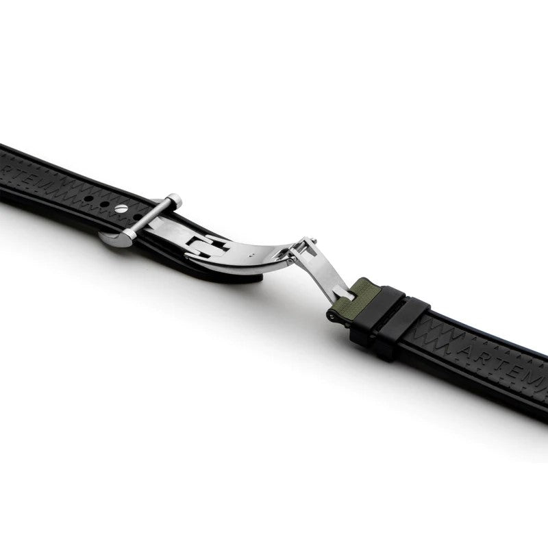 Artem HydroFlex Sailcloth FKM Rubber Green Watch Strap | Holben's