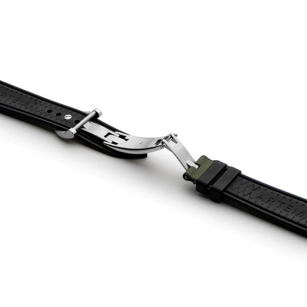 Artem HydroFlex Sailcloth FKM Rubber Green Watch Strap | Holben's
