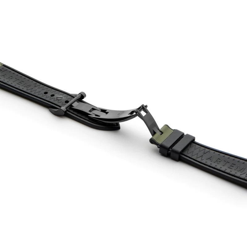 Artem HydroFlex Sailcloth FKM Rubber Green Watch Strap | Holben's