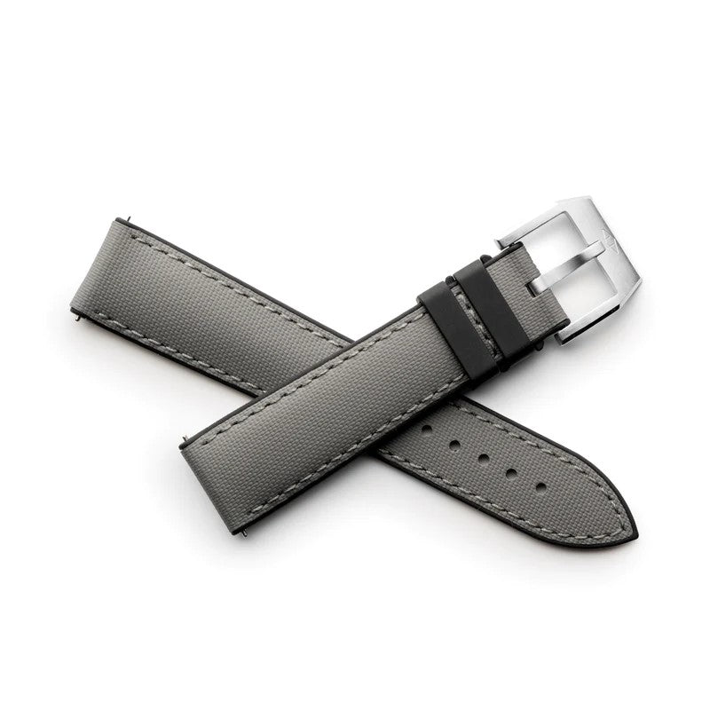 Artem HydroFlex Sailcloth FKM Rubber Grey Watch Strap | Holben's