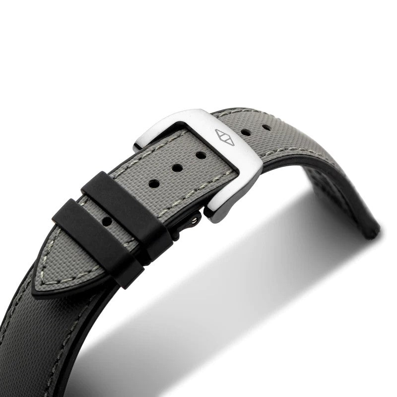 Artem HydroFlex Sailcloth FKM Rubber Grey Watch Strap | Holben's