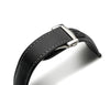 Artem Loop-Less Sailcloth Black Grey Stitch Watch Strap | Holben's