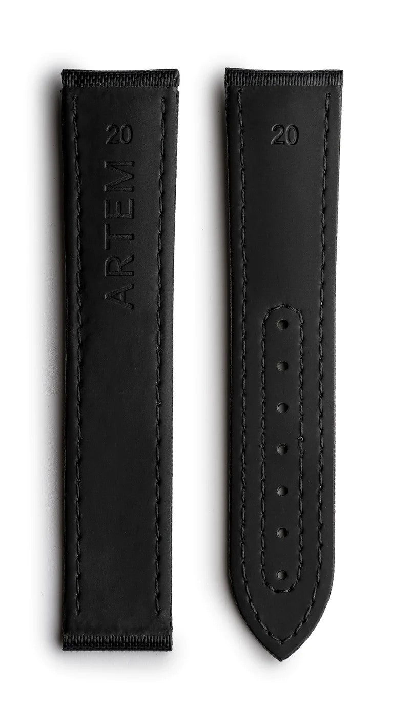 Artem Loop-Less Sailcloth Black Watch Strap | Holben's