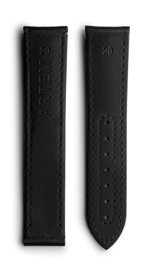 Artem Loop-Less Sailcloth Black Watch Strap | Holben's