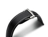 Artem Loop-Less Sailcloth Black White Stitch Watch Strap | Holben's