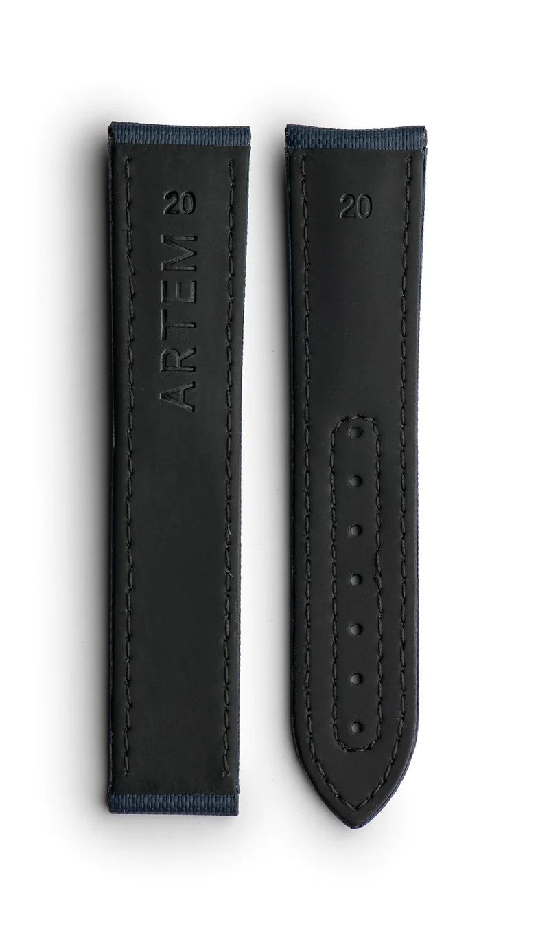 Artem Loop-Less Sailcloth Blue Watch Strap | Holben's