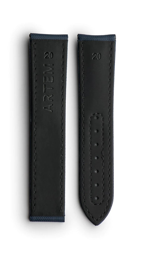 Artem Loop-Less Sailcloth Blue Watch Strap | Holben's