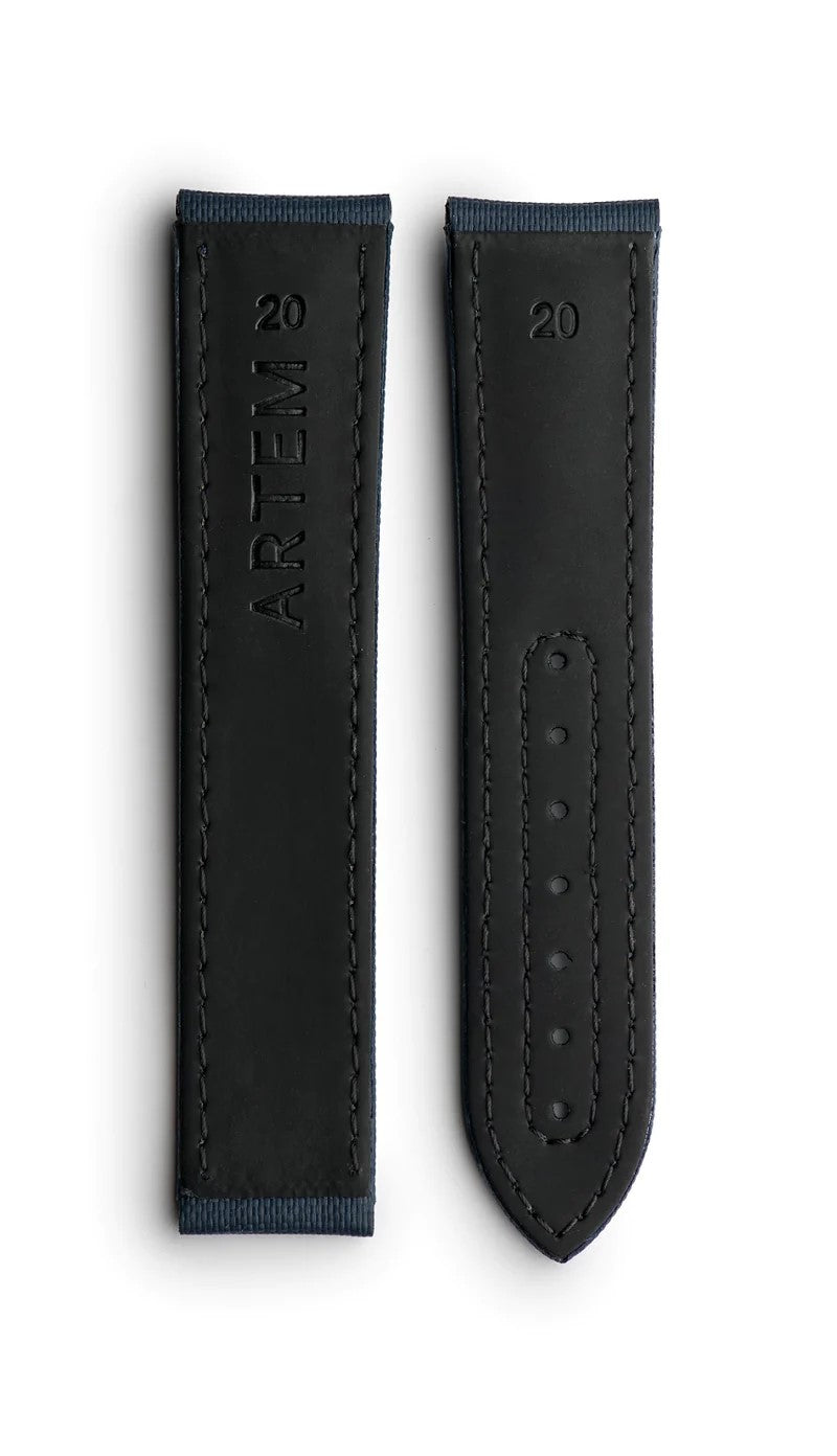 Artem Loop-Less Sailcloth Blue White Watch Strap | Holben's