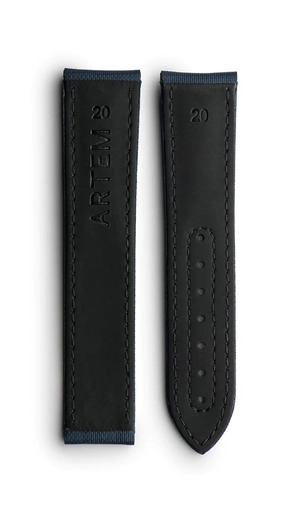 Artem Loop-Less Sailcloth Blue White Watch Strap | Holben's