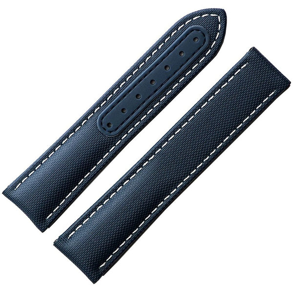 Artem Loop-Less Sailcloth Blue White Watch Strap | Holben's