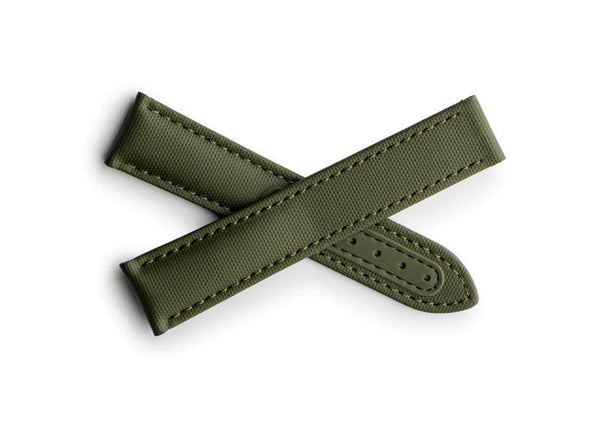 Artem Loop-Less Sailcloth Green Watch Strap | Holben's