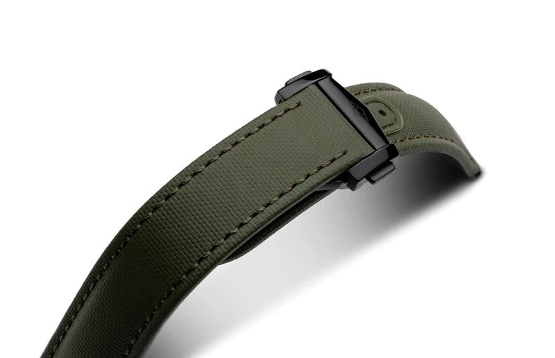 Artem Loop-Less Sailcloth Green Watch Strap | Holben's