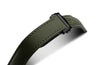 Artem Loop-Less Sailcloth Green Watch Strap | Holben's