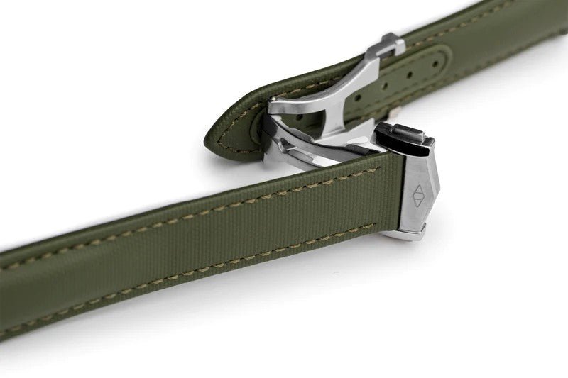Artem Loop-Less Sailcloth Green Watch Strap | Holben's