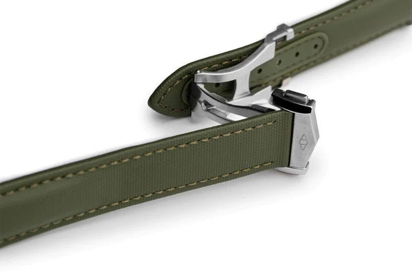 Artem Loop-Less Sailcloth Green Watch Strap | Holben's