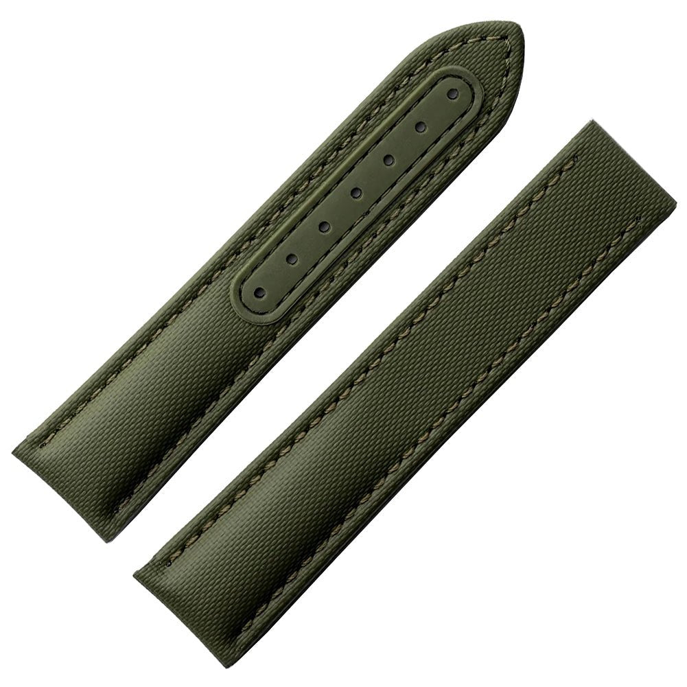 Artem Loop-Less Sailcloth Green Watch Strap | Holben's
