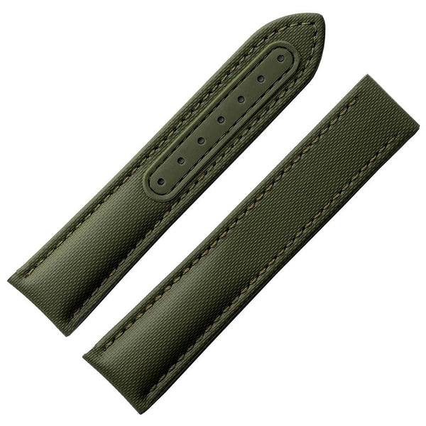 Artem Loop-Less Sailcloth Green Watch Strap | Holben's