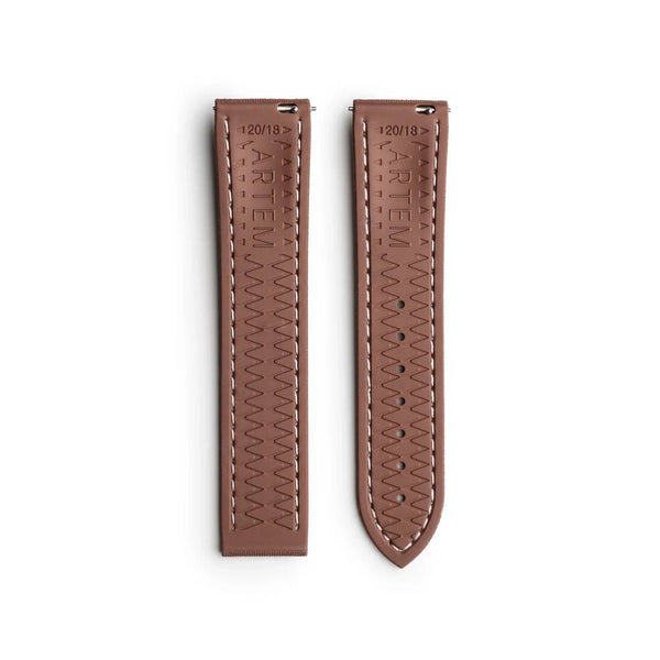 Artem Loop-Less HydroFlex Nebula Dust Brown Sailcloth Watch Strap | Holben's