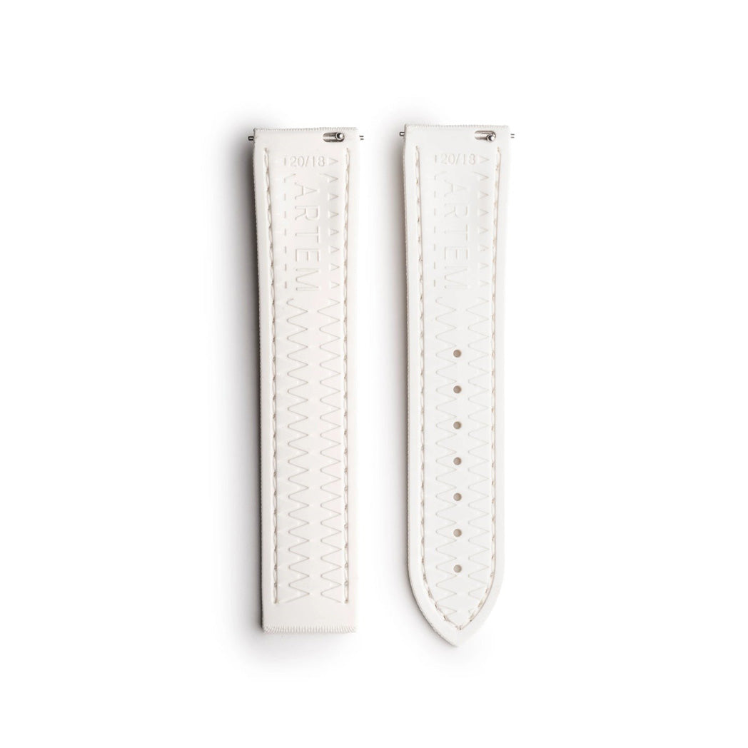 Artem Loop-Less HydroFlex Nova Light White Sailcloth Watch Strap | Holben's