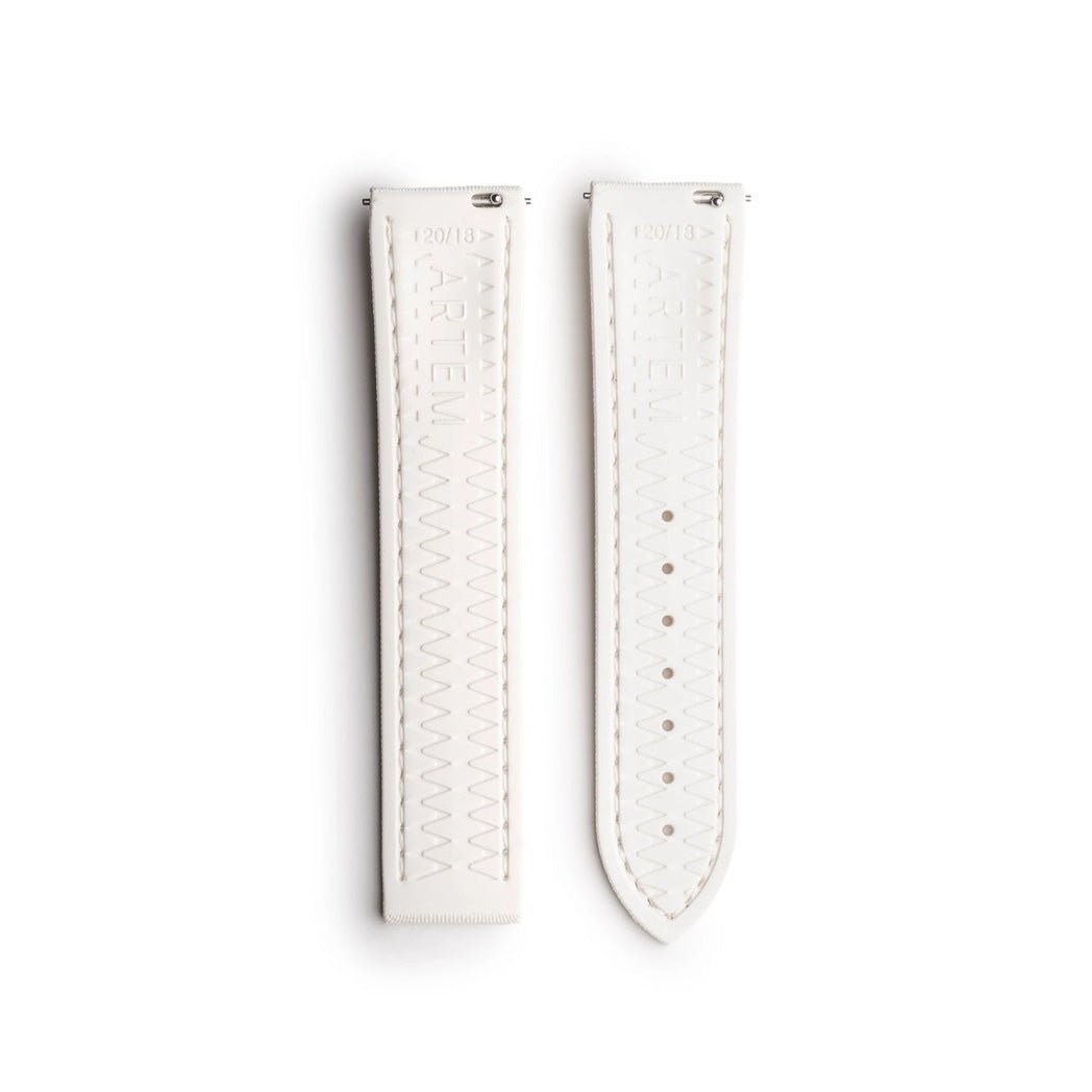 Artem Loop-Less HydroFlex Nova Light White Sailcloth Watch Strap | Holben's