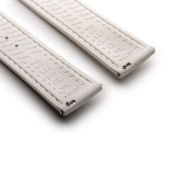 Artem Loop-Less HydroFlex Nova Light White Sailcloth Watch Strap | Holben's