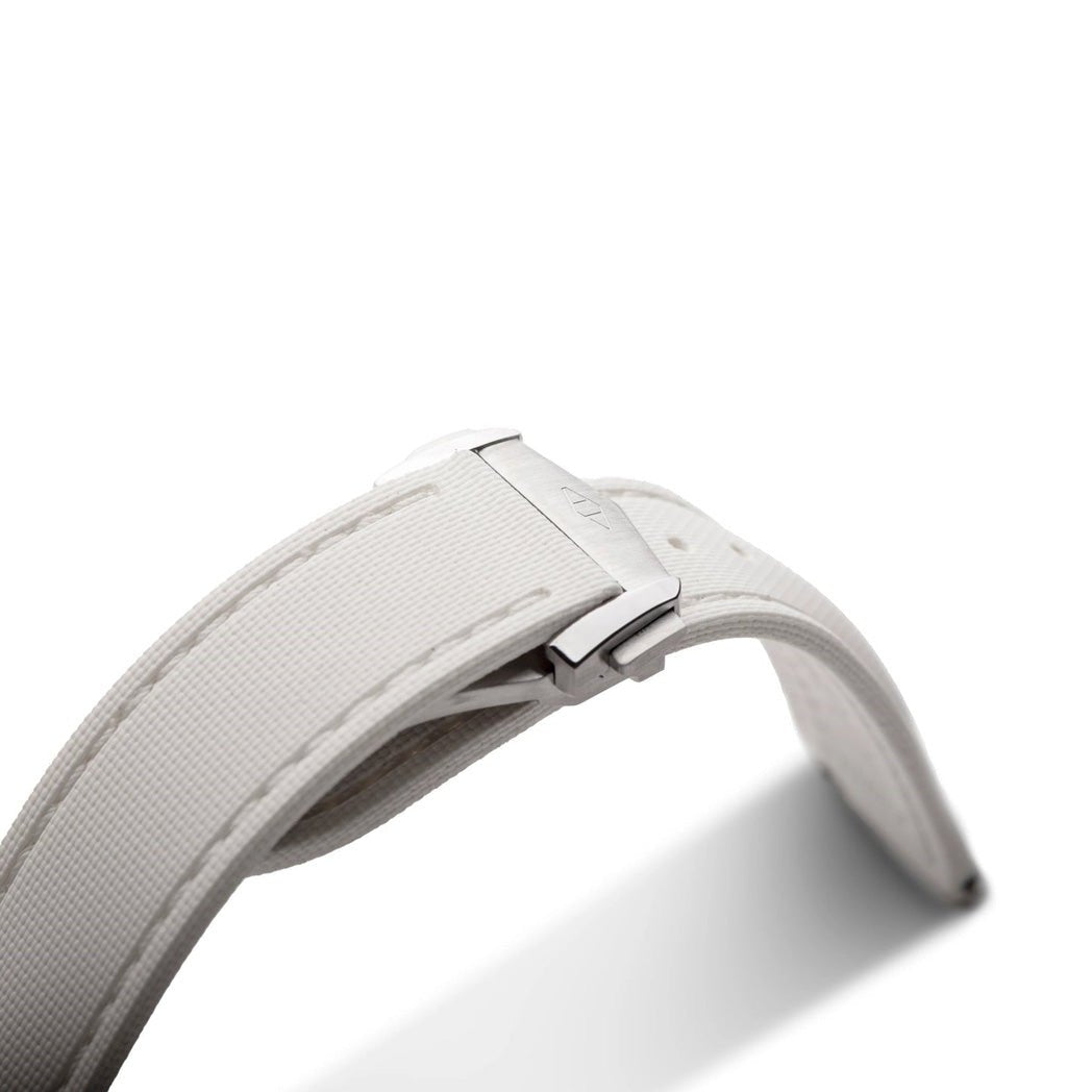 Artem Loop-Less HydroFlex Nova Light White Sailcloth Watch Strap | Holben's