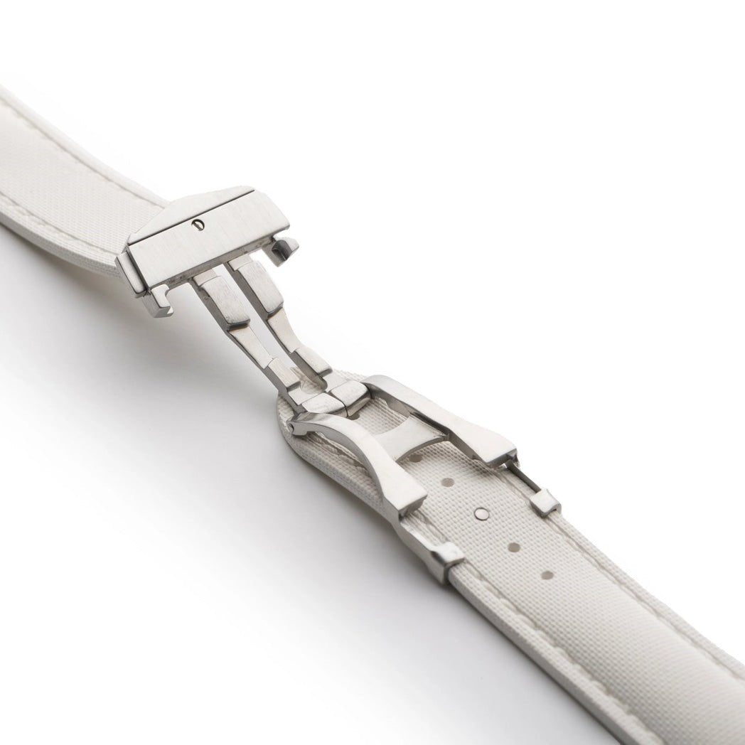 Artem Loop-Less HydroFlex Nova Light White Sailcloth Watch Strap | Holben's