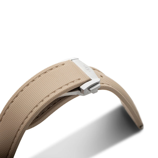 Artem Loop-Less HydroFlex Titan Dune Tan Sailcloth Watch Strap | Holben's