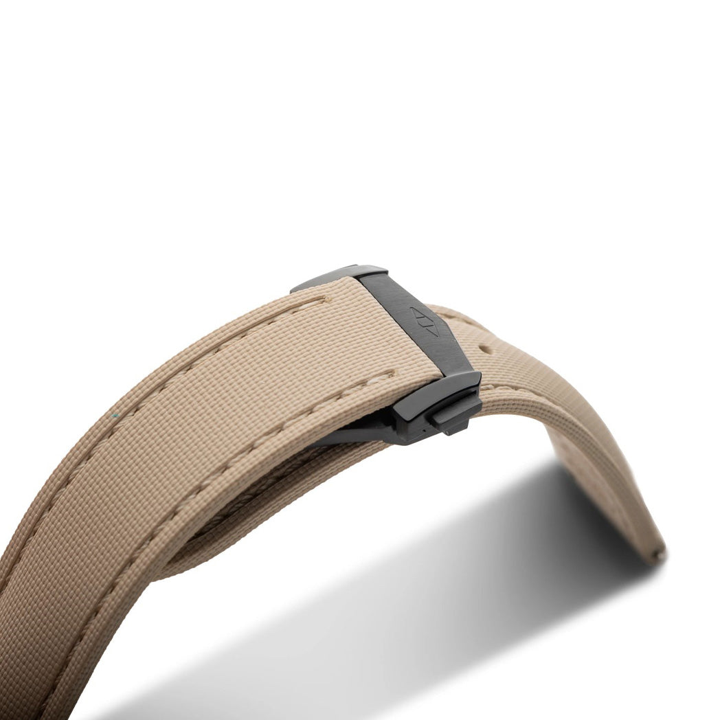Artem Loop-Less HydroFlex Titan Dune Tan Sailcloth Watch Strap | Holben's