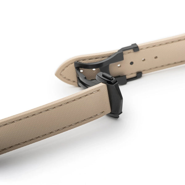 Artem Loop-Less HydroFlex Titan Dune Tan Sailcloth Watch Strap | Holben's