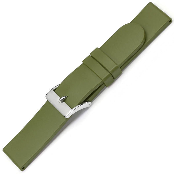 Bonetto Cinturini 270 Olive Green Rubber Watch Strap - Holben's