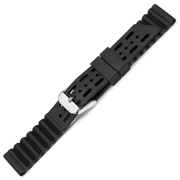 Bonetto Cinturini 282 Black Rubber Watch Strap - Holben's