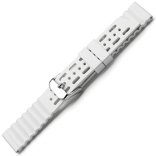 Bonetto Cinturini 282 White Rubber Watch Strap - Holben's