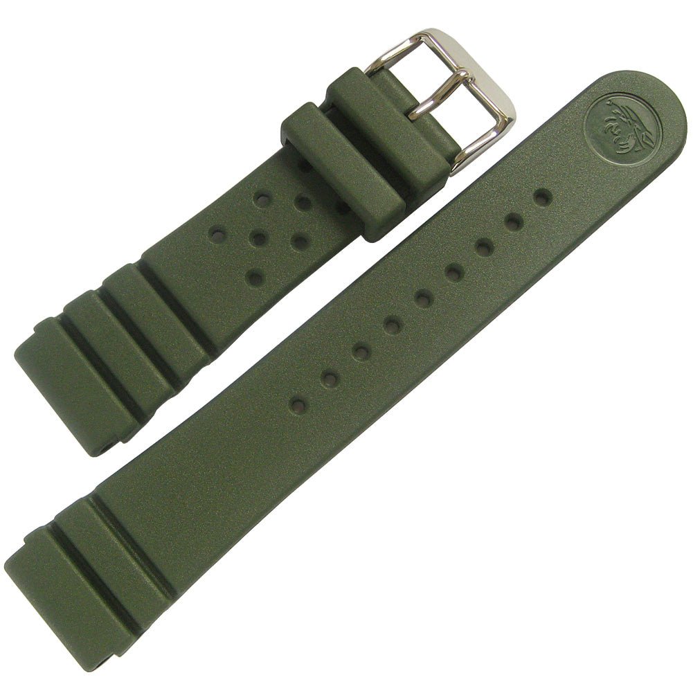Bonetto Cinturini 284 Green N Rubber Watch Strap - Holben's