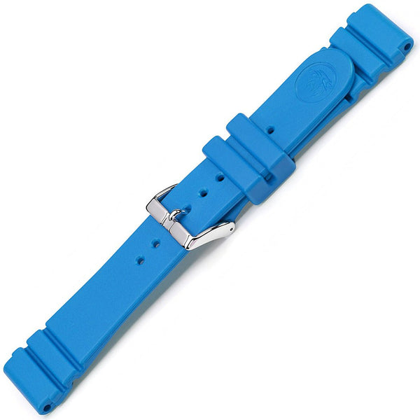Bonetto Cinturini 284 Azure Blue Rubber Watch Strap - Holben's