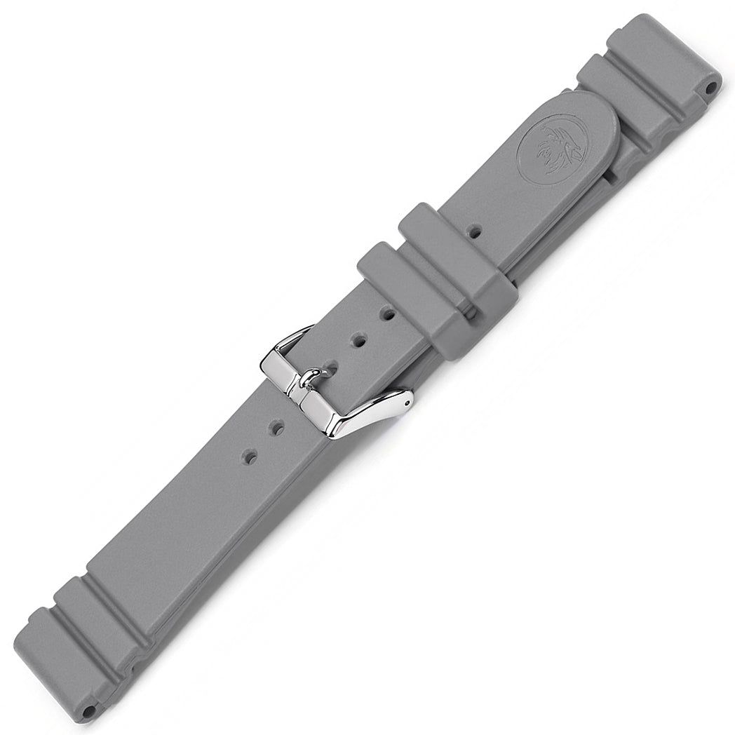Bonetto Cinturini 284 Light Grey Rubber Watch Strap - Holben's