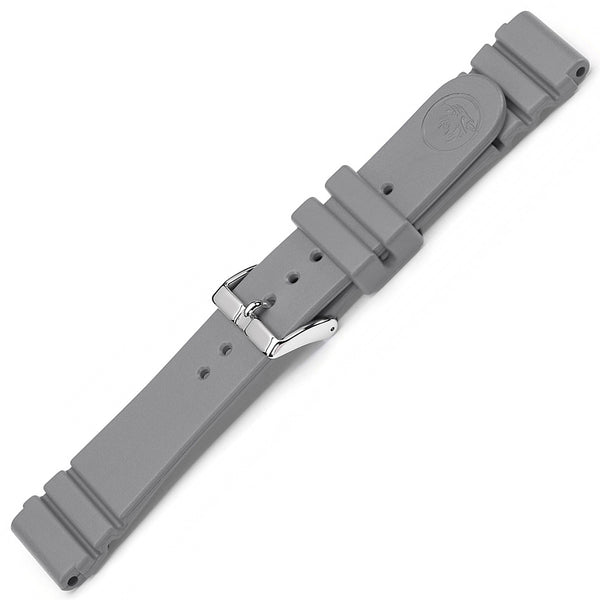 Bonetto Cinturini 284 Light Grey Rubber Watch Strap - Holben's