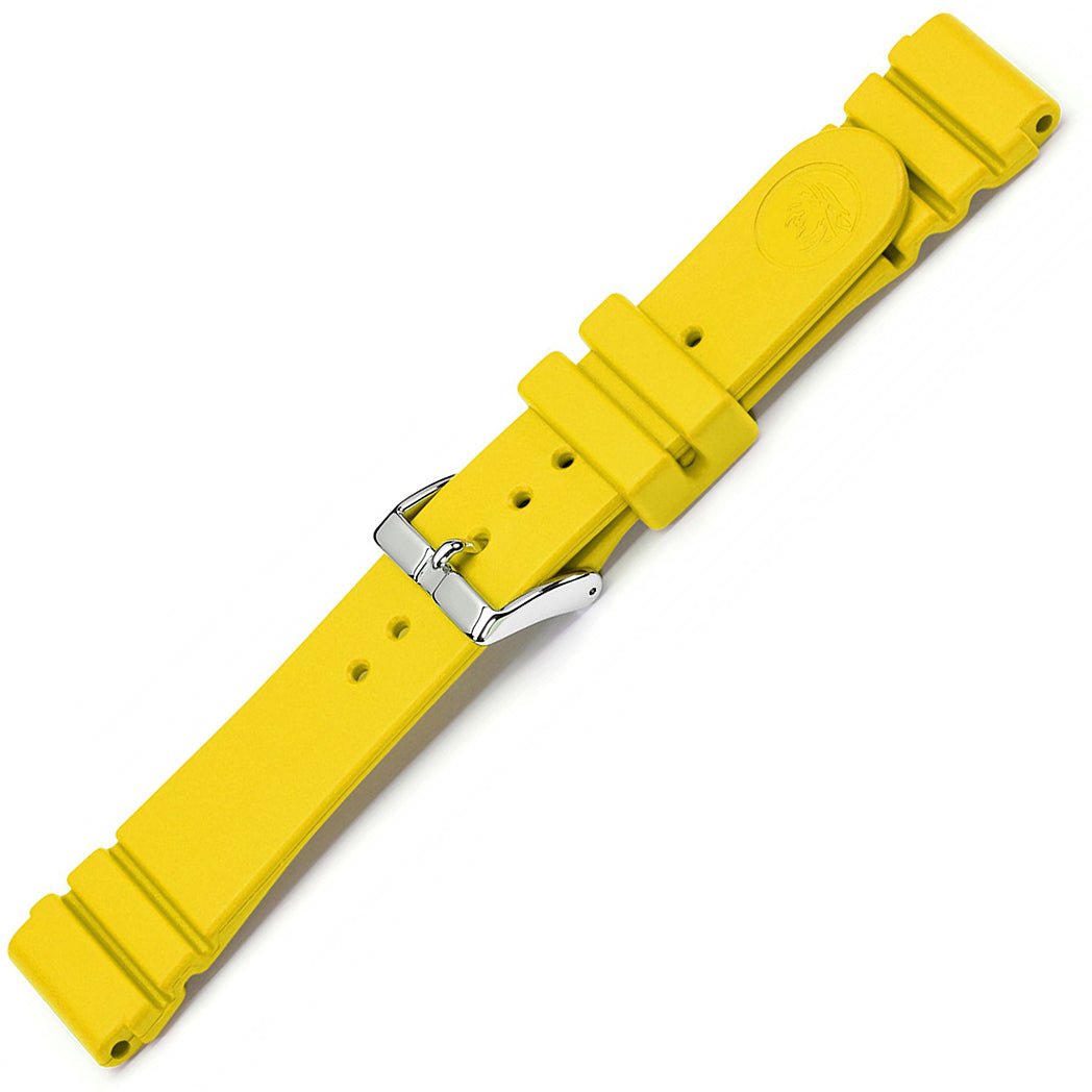 Bonetto Cinturini 284 Yellow Rubber Watch Strap - Holben's