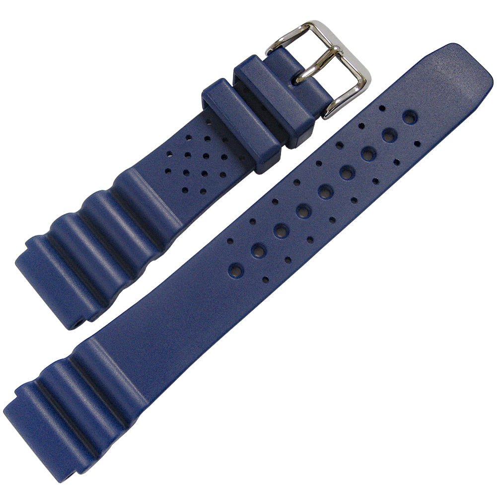 Bonetto Cinturini 285 Blue Rubber Watch Strap - Holben's
