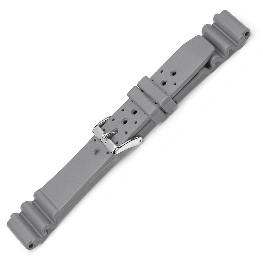 Bonetto Cinturini 285 Light Grey Rubber Watch Strap - Holben's