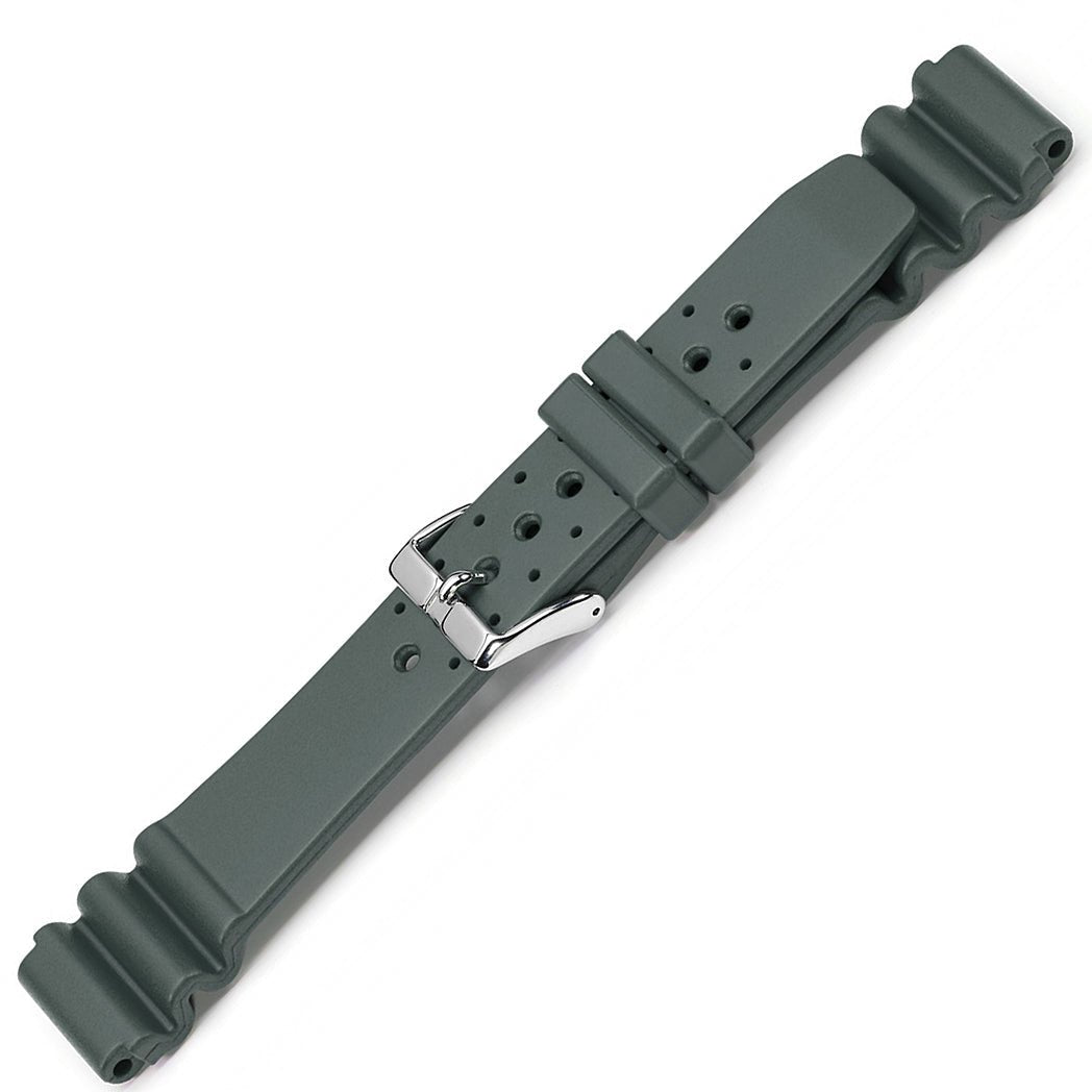Bonetto Cinturini 285 Pearl Grey Rubber Watch Strap - Holben's
