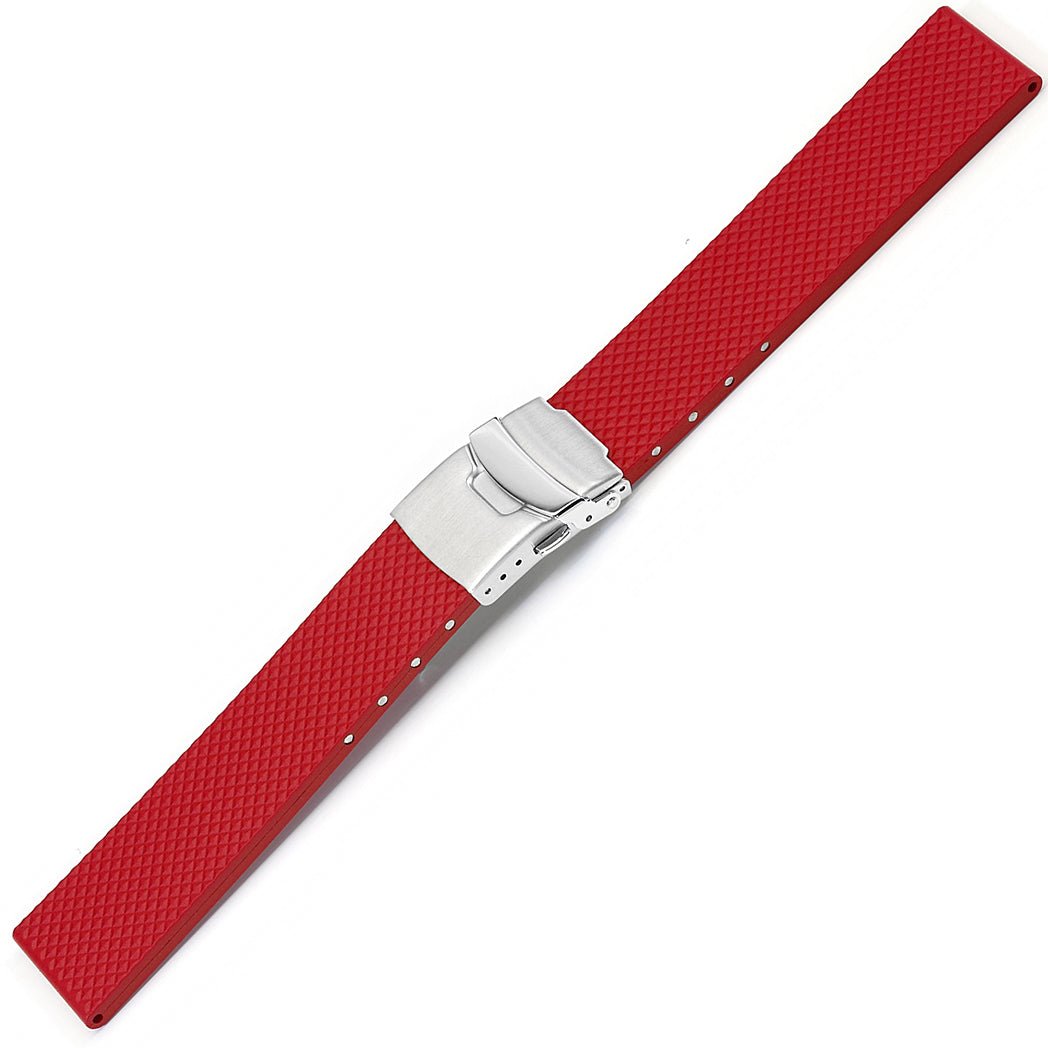 Bonetto Cinturini 300D Red Rubber Watch Strap - Holben's