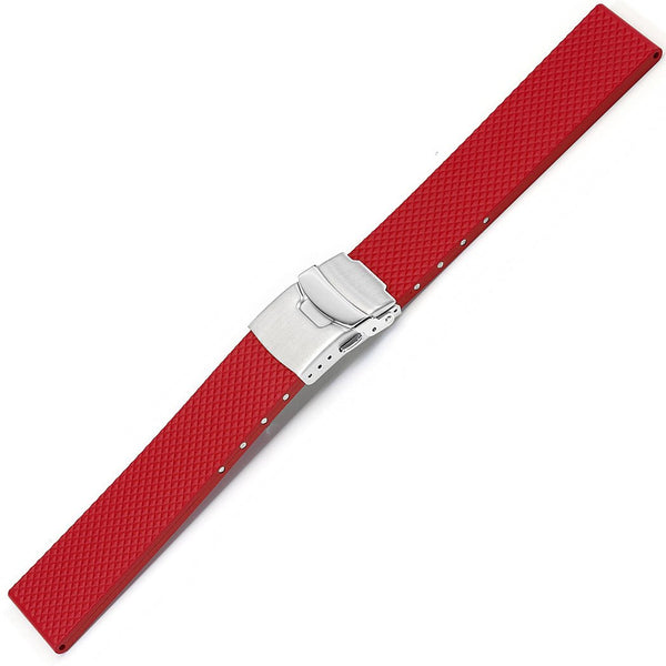 Bonetto Cinturini 300D Red Rubber Watch Strap - Holben's
