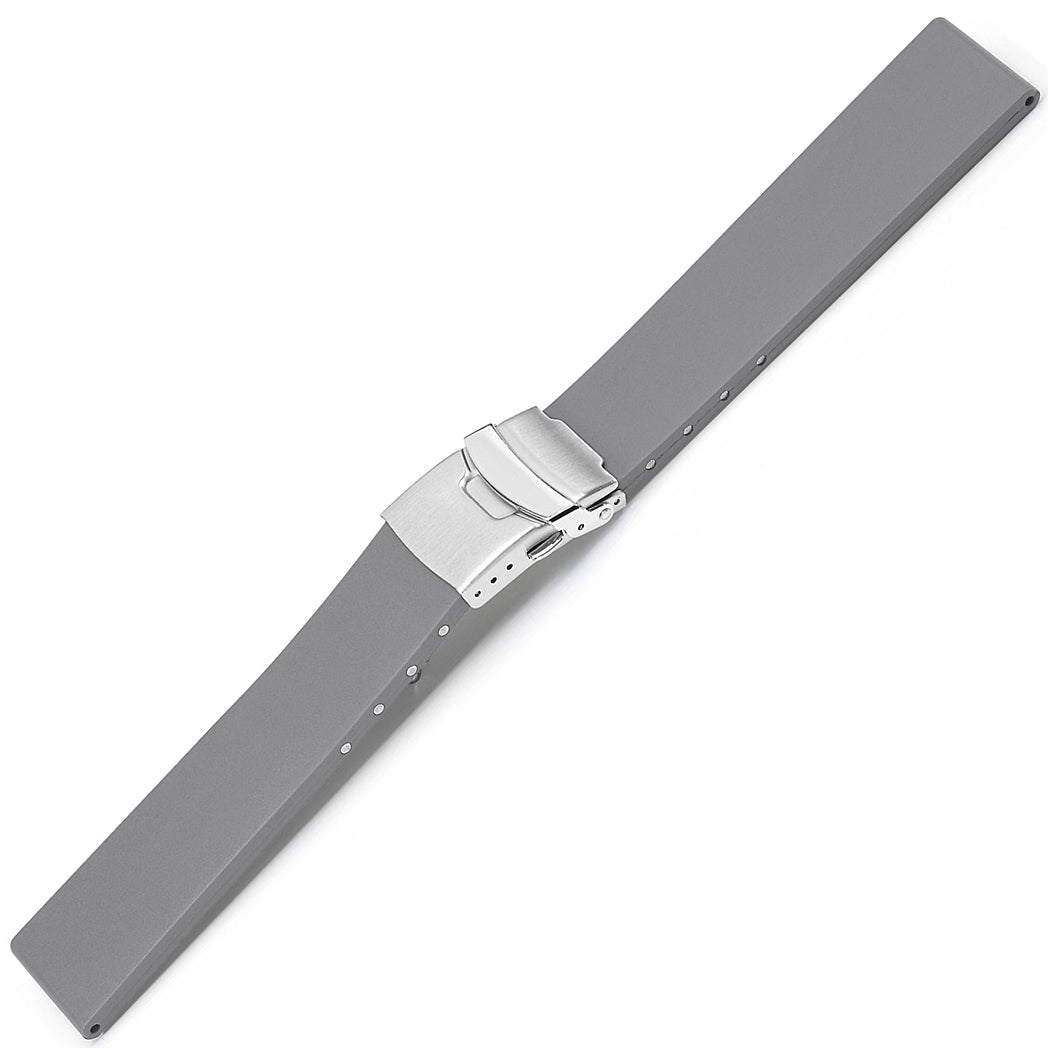 Bonetto Cinturini 300L Light Grey Rubber Watch Strap - Holben's