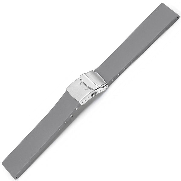 Bonetto Cinturini 300L Light Grey Rubber Watch Strap - Holben's